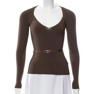 Gucci Belted Long Sleeve Top